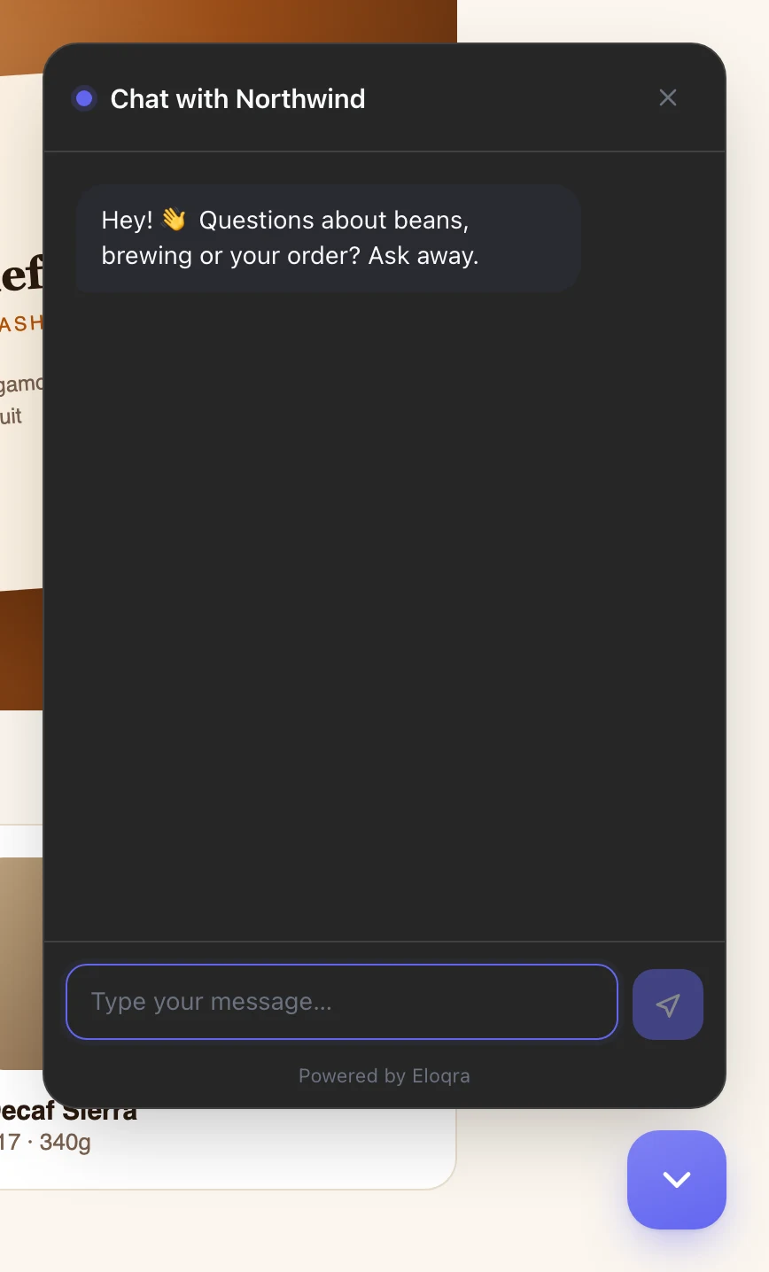 The chat panel header showing only the header title, with no photo or name